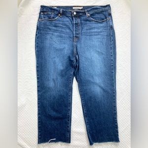 Levi’s Jeans Wedgie Straight Ankle Raw Hem Premium Size 18W